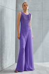 Namrata Joshipura Purple Georgette Embellished Sequin Round Thyme Overlap Jumpsuit Online at Aza Fashions Namrata Joshipura_Purple Georgette Embellished Sequin Round Thyme Overlap Jumpsuit_Online_at_Aza_Fashions