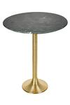 Shop_Manor House_Black Marble, Aluminium Granite Top Antique Brass Round End Table_at_Aza_Fashions