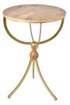 Shop_MANOR HOUSE_Brown Iron Wooden Top Accent Table _at_Aza_Fashions