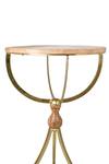 Buy_MANOR HOUSE_Brown Iron Wooden Top Accent Table _Online_at_Aza_Fashions