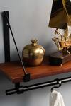 Buy_S. G. Home_Brown Metal And Wood Floating Shelf_Online_at_Aza_Fashions
