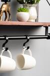 S. G. Home_Brown Metal And Wood Floating Shelf_Online_at_Aza_Fashions