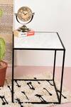 Buy_MANOR HOUSE_White Iron Square Marble Top Table _at_Aza_Fashions