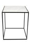 Shop_MANOR HOUSE_White Iron Square Marble Top Table _at_Aza_Fashions