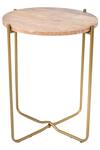 Shop_Manor House_Brown Wood, Iron Antique Brass Table With Top_at_Aza_Fashions