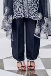 The Royaleum_Black Silk, Organza Embroidery, Sequins Round Neck Candy Floss Kurta Pant Set_Online_at_Aza_Fashions