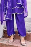 Buy_The Royaleum_Purple Silk, Organza Sequins, Pearls, Candy Floss Embellished Kurta Pant Set _Online_at_Aza_Fashions