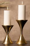 Buy_S.G. Home_Gold Metal Sierra Candle Holder - Set Of 2 _at_Aza_Fashions