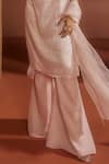 Buy_SAANJH BY LEA_Pink Net Machine Ira Shimmer Embellished Kurta Pant Set_Online_at_Aza_Fashions