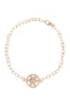 Shop_Sica Jewellery_Yellow Crystals Moissanite Polki Embellished Bracelet _at_Aza_Fashions