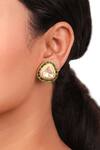 Buy_Sica Jewellery_Green Diamonds Moissanite Polki Embellished Earrings _at_Aza_Fashions