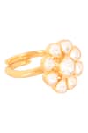 Shop_Sica Jewellery_Yellow Polki Moissanite Embellished Ring _at_Aza_Fashions