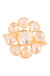 Sica Jewellery_Yellow Polki Moissanite Embellished Ring _Online_at_Aza_Fashions