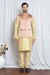 Aryavir Malhotra_Pink Woven Jacquard Abstract Nehru Jacket _Online_at_Aza_Fashions