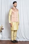 Aryavir Malhotra_Pink Woven Jacquard Abstract Nehru Jacket _at_Aza_Fashions