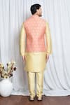 Shop_Aryavir Malhotra_Pink Jacquard Carnation Bloom Woven Nehru Jacket _at_Aza_Fashions