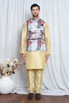 Aryavir Malhotra_Multi Color Soft Cotton Abstract Pattern Nehru Jacket _Online_at_Aza_Fashions