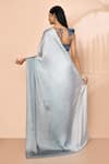 Shop_Samyukta Singhania_Grey Satin Embellished Stones Ombre Saree With Running Blouse _at_Aza_Fashions