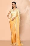 Buy_Samyukta Singhania_Orange Satin Embellished Stones Sunrise Ombre Saree With Running Blouse _at_Aza_Fashions