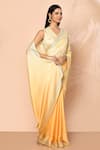 Buy_Samyukta Singhania_Orange Satin Embellished Stones Sunrise Ombre Saree With Running Blouse _Online_at_Aza_Fashions