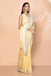 Buy_Samyukta Singhania_Yellow Satin Embellished Stones Sunset Ombre Saree With Running Blouse _Online_at_Aza_Fashions