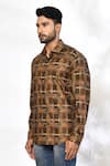 Buy_Arihant Rai Sinha_Brown Cotton Printed Geometric Shirt_Online_at_Aza_Fashions