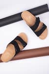 Buy_Schon Zapato_Black Plain Double Strap Sandals _at_Aza_Fashions