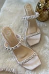 Shop_Modanta Footwear_White Embellished Pearl Stilettos _at_Aza_Fashions