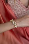 Buy_Do Taara_Gold Plated Crystals Kundan Embellished Cut Work Bracelet _at_Aza_Fashions