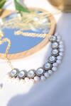 Shop_Do Taara_Silver Plated Pearls, Polki And Necklace_at_Aza_Fashions
