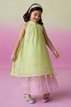 Buy_The Right Cut_Green Chanderi Mirrors, Embroidery Little Starry Hand Kurta And Skirt Set _Online_at_Aza_Fashions