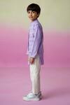 Buy_The Right Cut_Purple Chanderi, Cotton Embroidery, Mirrors Skies Nehru Jacket Set 