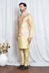 Buy_Aryavir Malhotra_Multi Color Silk Vintage Window Art Pattern Nehru Jacket _Online_at_Aza_Fashions