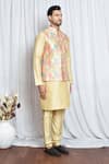 Aryavir Malhotra_Multi Color Silk Vintage Window Art Pattern Nehru Jacket _at_Aza_Fashions