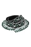 Modarta_Green Stones, Embroidery Silk Hand Waist Belt _Online_at_Aza_Fashions