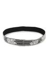 Shop_Modarta_Black Pearls, Stones Silk And Crystal Hand Embroidered Belt _at_Aza_Fashions