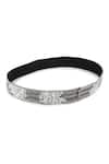 Shop_Modarta_Black Pearls, Stones Silk And Crystal Hand Embroidered Belt _Online_at_Aza_Fashions