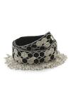Modarta Black Stones Honeycomb Pattern Hand Embroidered Belt Online at Aza Fashions Modarta_Black Stones Honeycomb Pattern Hand Embroidered Belt_Online_at_Aza_Fashions