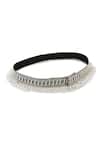 Buy_Modarta_White Smocking, Pearls Swarovski Crystal Embroidered Belt _Online_at_Aza_Fashions