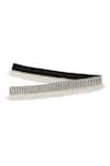 Shop_Modarta_White Smocking, Pearls Swarovski Crystal Embroidered Belt _Online_at_Aza_Fashions
