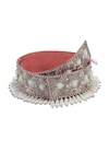 MODARTA_White Swarovski Crystals And Pearls & Embroidered Belt_Online_at_Aza_Fashions