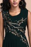 Shop_Label Ivish_Green Silk, Georgette Embroidery Round Neck Angelica Floral Dress _Online_at_Aza_Fashions