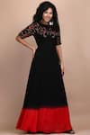 Buy_LABEL IVISH_Black Silk Georgette Valerian Embroidered Dress _at_Aza_Fashions