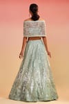 Shop_Studio Iris India_Green Organza Moina Floral Foil Embroidered Lehenga With Blouse_at_Aza_Fashions