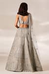 Shop_Studio Iris India_Green Organza Embroidery Gota Graphite Sequin Bridal Lehenga Set _at_Aza_Fashions