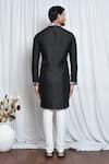 Shop_Arihant Rai Sinha_Black Silk Printed Haze Geometric Patch Work Kurta _at_Aza_Fashions