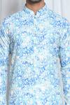 Arihant Rai Sinha_Blue Soft Cotton Printed And Embroidered Bloom Haze Kurta _Online_at_Aza_Fashions