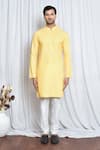 Buy_Arihant Rai Sinha_Yellow Soft Cotton Printed Floret Vintage Kurta _Online_at_Aza_Fashions