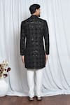 Shop_Arihant Rai Sinha_Black Sherwani Velvet Embroidered Cut Dana And Sequin Work Set _at_Aza_Fashions