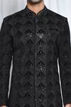 Buy_Arihant Rai Sinha_Black Sherwani Velvet Embroidered Cut Dana And Sequin Work Set _Online_at_Aza_Fashions